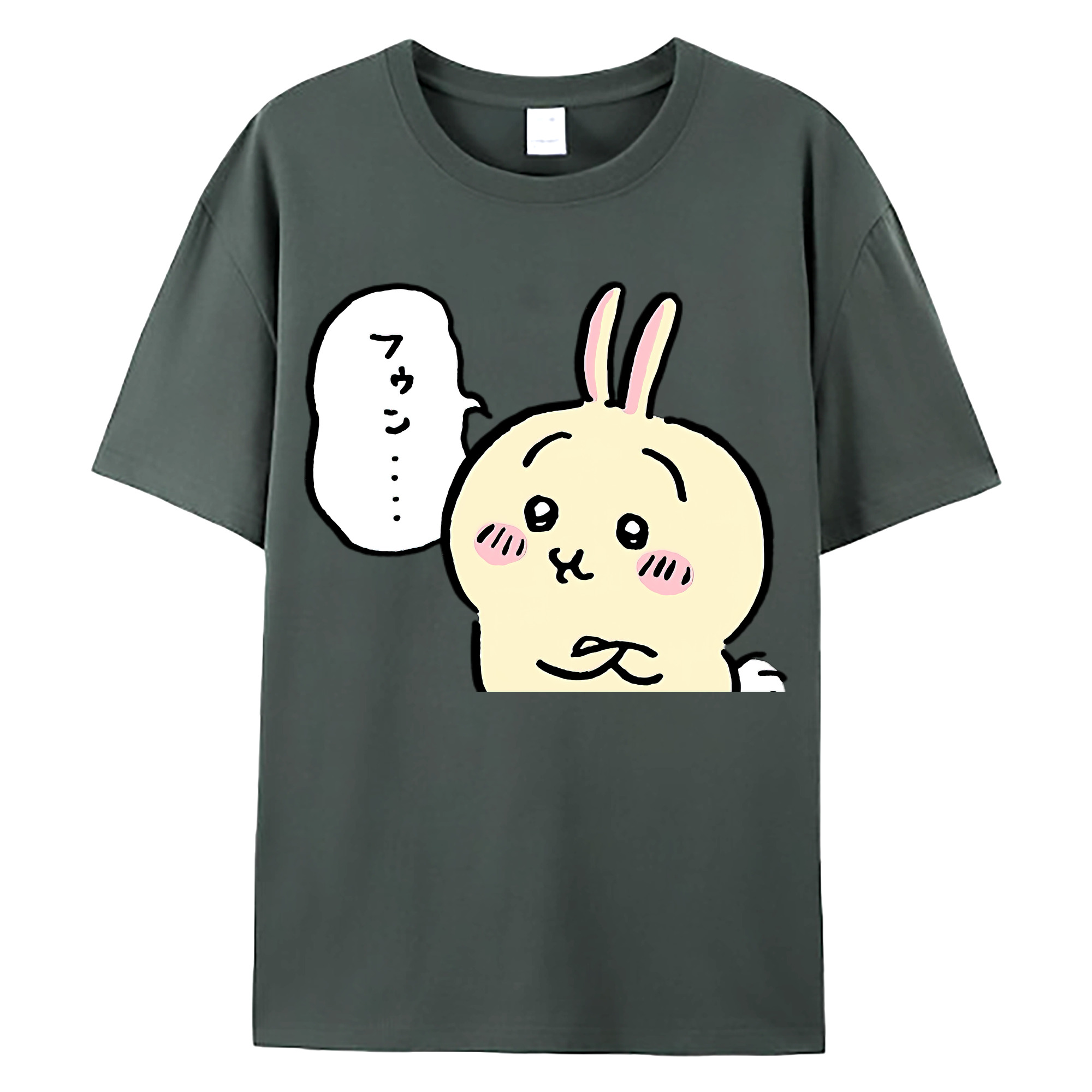 （画像用） ちいかわ うさぎ Chii-kawa usagi 綿100％ メンズ半袖Tシャツ｜肌触りやわらか＆通気性